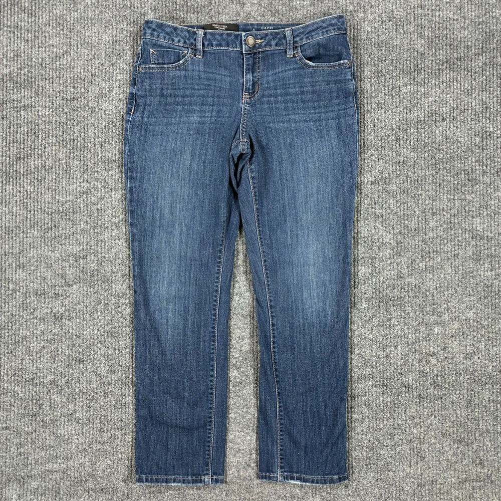 Simply Vera Vera Wang Womens Capri Jeans Size 6 Medium Wash Denim Mid Rise